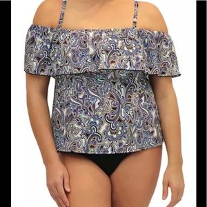 Fit 4U Tidal Off the Shoulder Swim Top